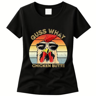 Guess What Chicken Butt Funny Chicken Meme Womens T-Shirt