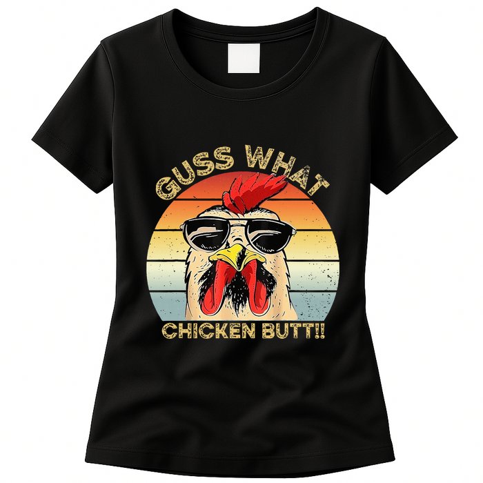 Guess What Chicken Butt Funny Chicken Meme Womens T-Shirt