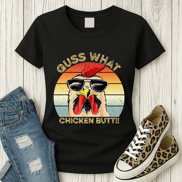 Guess What Chicken Butt Funny Chicken Meme Womens T-Shirt