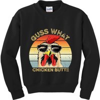 Guess What Chicken Butt Funny Chicken Meme Kids Sweatshirt