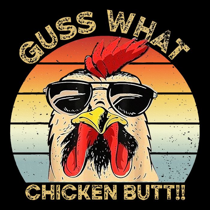 Guess What Chicken Butt Funny Chicken Meme Short Acrylic Beanie