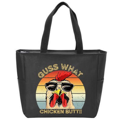 Guess What Chicken Butt Funny Chicken Meme Zip Tote Bag