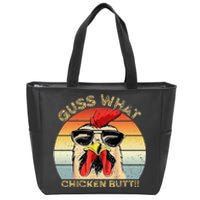 Guess What Chicken Butt Funny Chicken Meme Zip Tote Bag