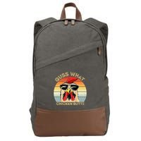 Guess What Chicken Butt Funny Chicken Meme Cotton Canvas Backpack