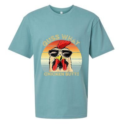 Guess What Chicken Butt Funny Chicken Meme Sueded Cloud Jersey T-Shirt