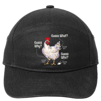 Guess What Chicken Butt Funny Cute Chickens Buffs Lover 7-Panel Snapback Hat