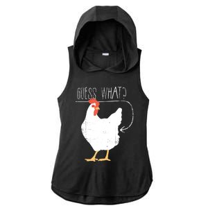 Guess What Chicken Butt Ladies PosiCharge Tri-Blend Wicking Draft Hoodie Tank