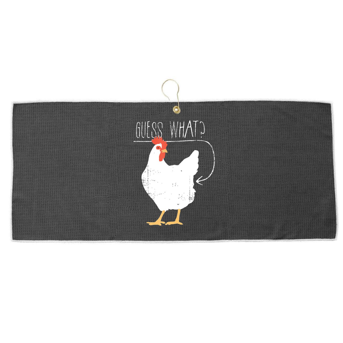 Guess What Chicken Butt Large Microfiber Waffle Golf Towel