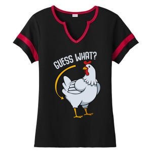 Guess What Chicken Butt Ladies Halftime Notch Neck Tee