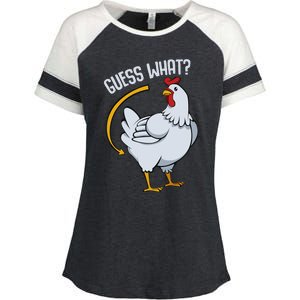 Guess What Chicken Butt Enza Ladies Jersey Colorblock Tee