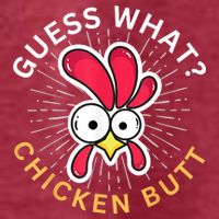 Guess What Chicken Butt Pom Pom 12in Knit Beanie