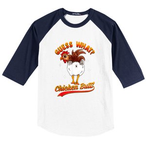 Guess What Chicken Butt! Funny Joke Baseball Sleeve Shirt