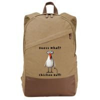 Guess What Chicken Butt Chicken Rooster Meme Funny Costume Cotton Canvas Backpack