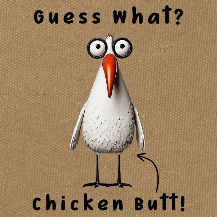 Guess What Chicken Butt Chicken Rooster Meme Funny Costume Cotton Canvas Backpack