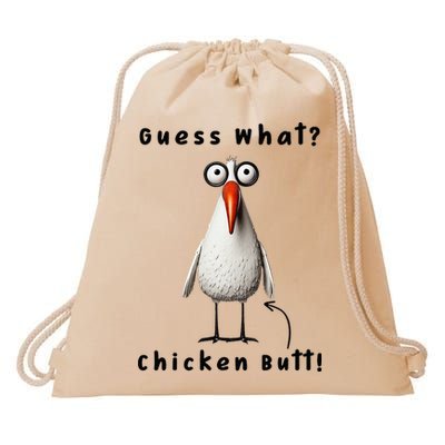 Guess What Chicken Butt Chicken Rooster Meme Funny Costume Drawstring Bag