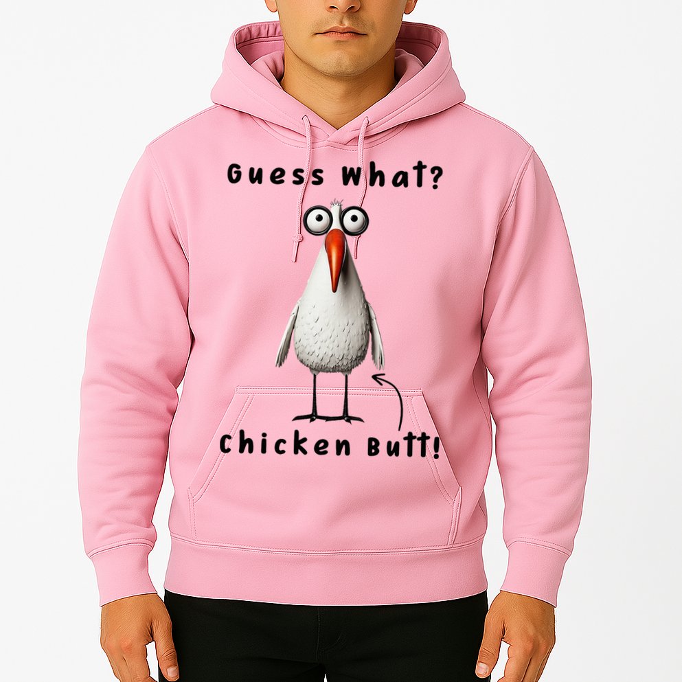 Guess What Chicken Butt Chicken Rooster Meme Funny Costume Hoodie