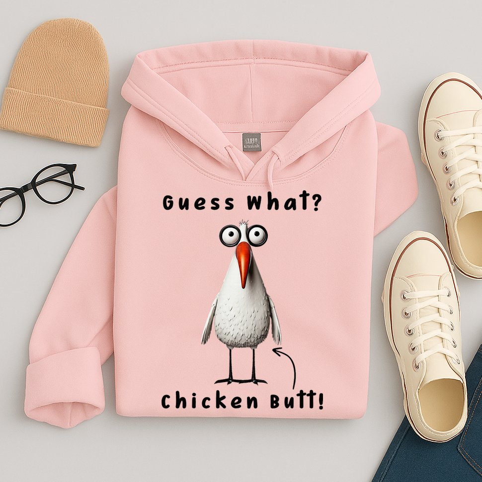 Guess What Chicken Butt Chicken Rooster Meme Funny Costume Hoodie