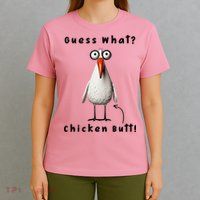 Guess What Chicken Butt Chicken Rooster Meme Funny Costume T-Shirt