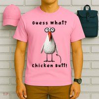 Guess What Chicken Butt Chicken Rooster Meme Funny Costume T-Shirt