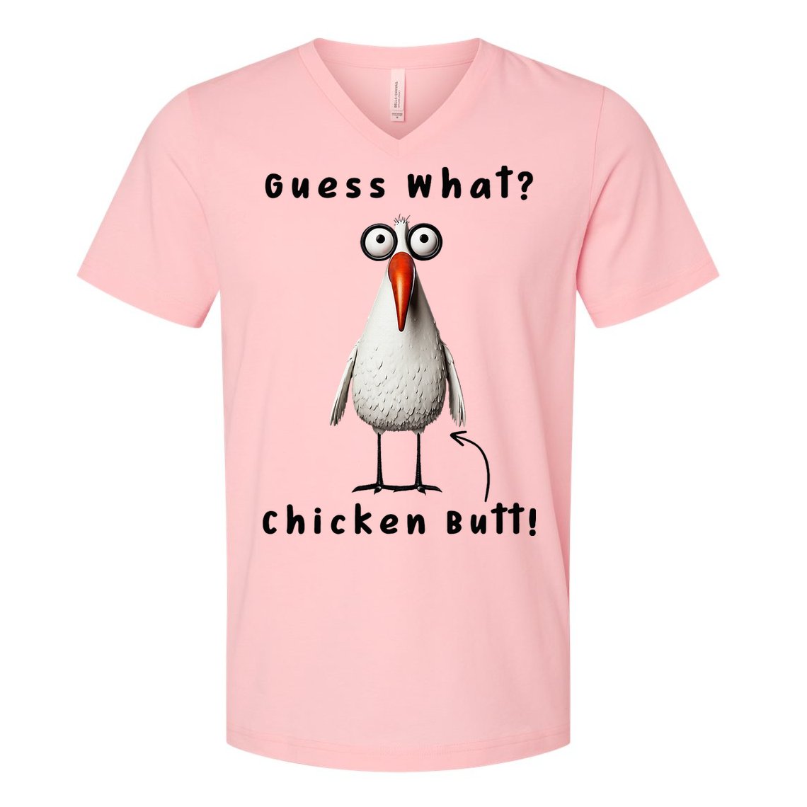 Guess What Chicken Butt Chicken Rooster Meme Funny Costume V-Neck T-Shirt