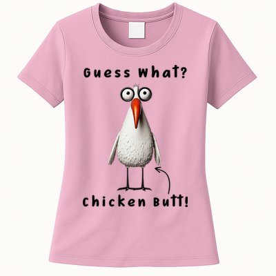 Guess What Chicken Butt Chicken Rooster Meme Funny Costume Womens T-Shirt
