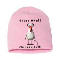 Guess What Chicken Butt Chicken Rooster Meme Funny Costume Short Acrylic Beanie