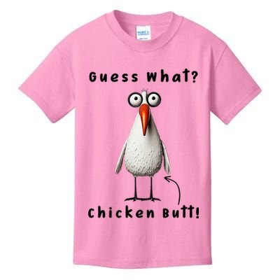 Guess What Chicken Butt Chicken Rooster Meme Funny Costume Kids T-Shirt