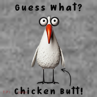Guess What Chicken Butt Chicken Rooster Meme Funny Costume 7-Panel Snapback Hat