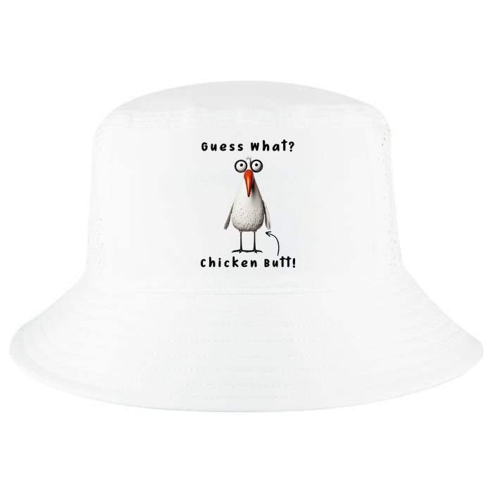 Guess What Chicken Butt Chicken Rooster Meme Funny Costume Cool Comfort Performance Bucket Hat