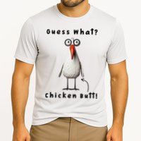Guess What Chicken Butt Chicken Rooster Meme Funny Costume Cooling Performance Crew T-Shirt