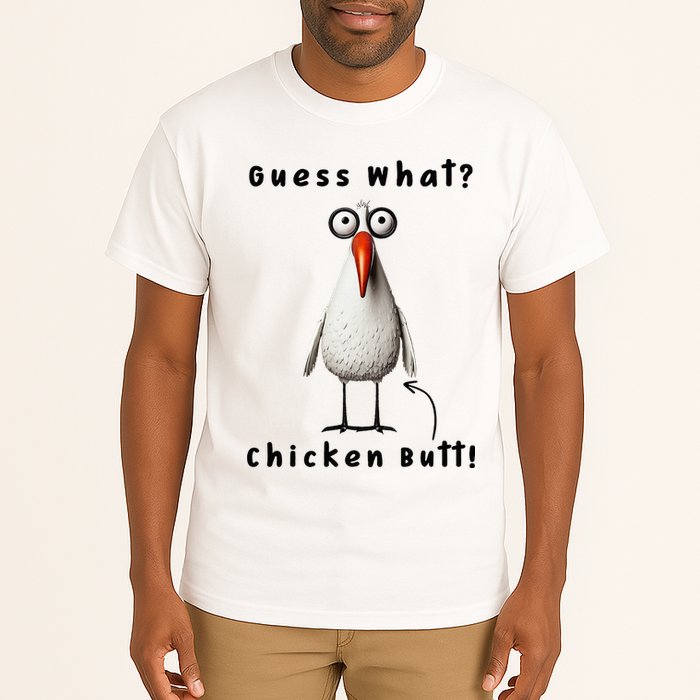 Guess What Chicken Butt Chicken Rooster Meme Funny Costume Tall T-Shirt