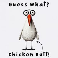 Guess What Chicken Butt Chicken Rooster Meme Funny Costume Tall T-Shirt