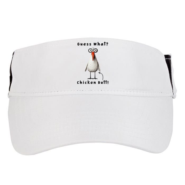Guess What Chicken Butt Chicken Rooster Meme Funny Costume Adult Drive Performance Visor
