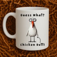 Guess What Chicken Butt Chicken Rooster Meme Funny Costume Mug
