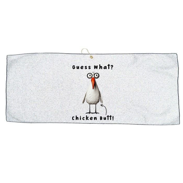 Guess What Chicken Butt Chicken Rooster Meme Funny Costume Large Microfiber Waffle Golf Towel