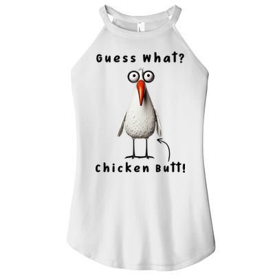 Guess What Chicken Butt Chicken Rooster Meme Funny Costume Women's Perfect Tri Rocker Tank