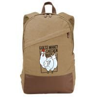 Guess What Chicken Butt Funny Cotton Canvas Backpack