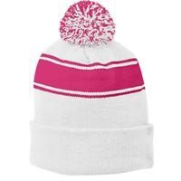 Guess What Chicken Butt Funny Stripe Pom Pom Beanie