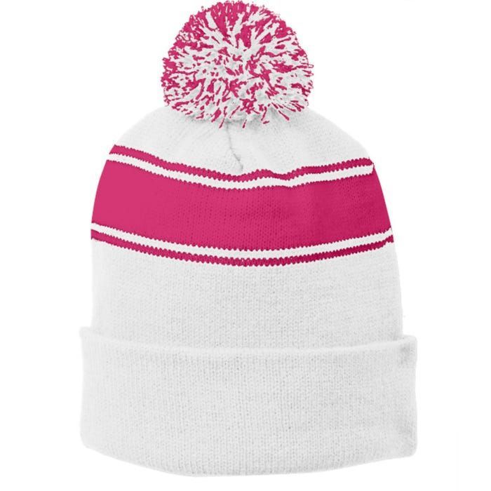 Guess What Chicken Butt Funny Stripe Pom Pom Beanie