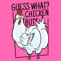 Guess What Chicken Butt Funny Stripe Pom Pom Beanie