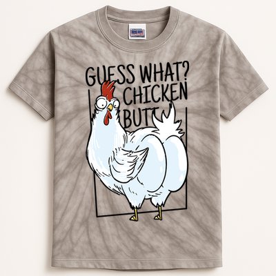 Guess What Chicken Butt Funny Kids Tie-Dye T-Shirt