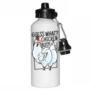 Guess What Chicken Butt Funny Aluminum Water Bottle