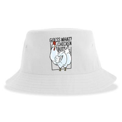 Guess What Chicken Butt Funny Sustainable Bucket Hat