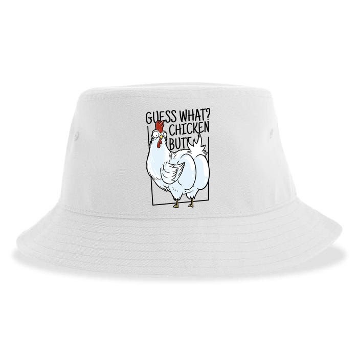 Guess What Chicken Butt Funny Sustainable Bucket Hat