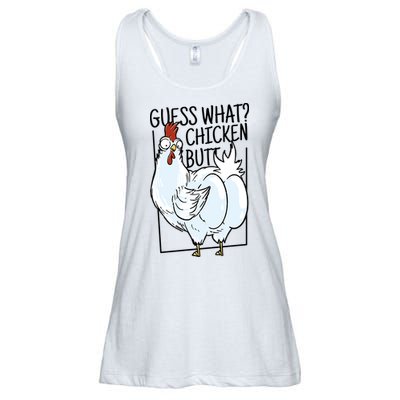Guess What Chicken Butt Funny Ladies Essential Flowy Tank