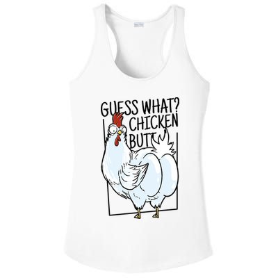 Guess What Chicken Butt Funny Ladies PosiCharge Competitor Racerback Tank