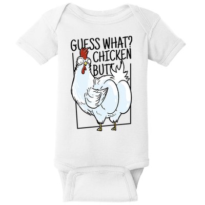 Guess What Chicken Butt Funny Baby Bodysuit
