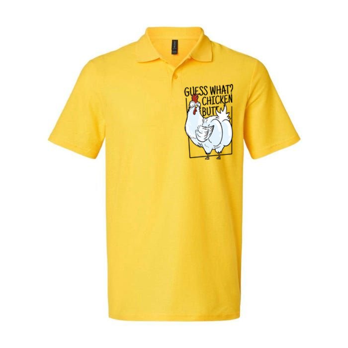 Guess What Chicken Butt Funny Softstyle Adult Sport Polo