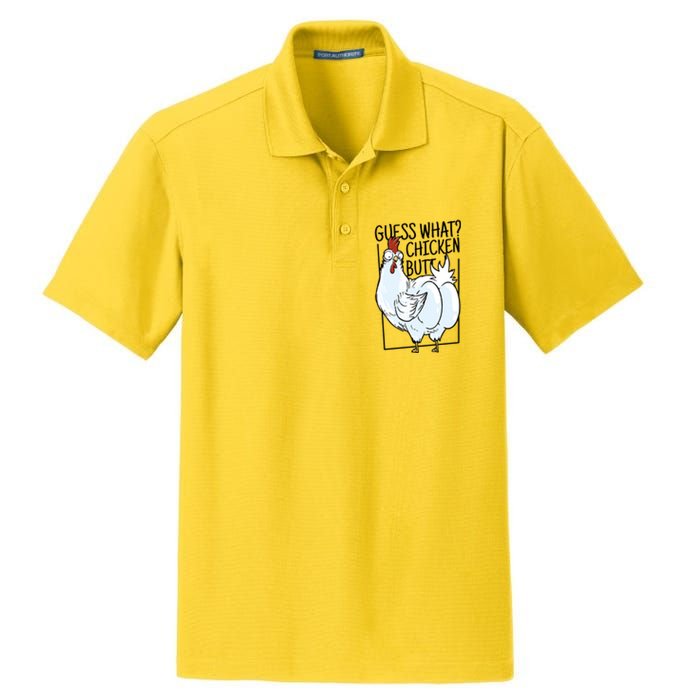 Guess What Chicken Butt Funny Dry Zone Grid Polo