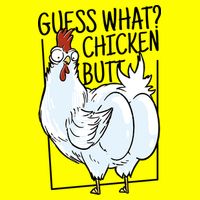 Guess What Chicken Butt Funny Women's V-Neck T-Shirt